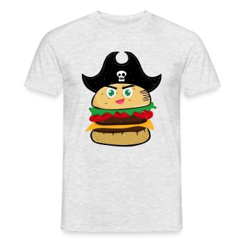 hamburger - T-shirt homme - gris chiné - Devant - AI Model Male 178 dark (178cm)