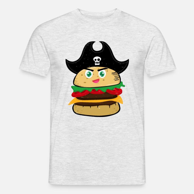 Hamburger - Männer T-Shirt - Grau meliert