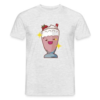 Milkshake strawberry shake strawberry milkshake shake - Men's T-Shirt - heather grey - Front - AI Model Male 178 dark (178cm)