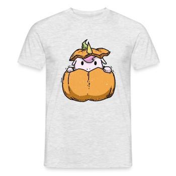 Licornes mignon licorne halloween citrouille - T-shirt homme - gris chiné - Devant - AI Model Male 178 dark (178cm)