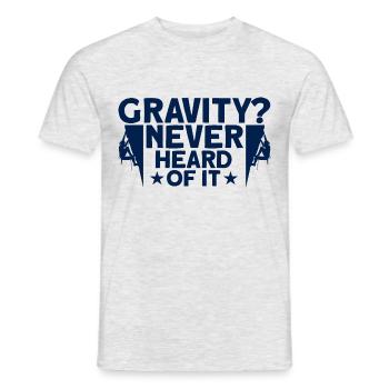 Gravity has never been heard of rock climbing gift - Men's T-Shirt - heather grey - Front - AI Model Male 178 dark (178cm)