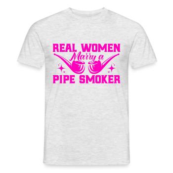Pipe Tobacco Pipe Smokers Community Pipes Dear - Men's T-Shirt - heather grey - Front - AI Model Male 178 dark (178cm)