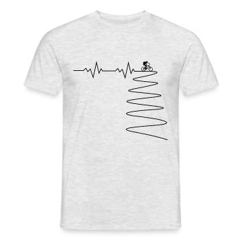 Mountain bike heart rate - Men's T-Shirt - heather grey - Front - AI Model Male 178 dark (178cm)