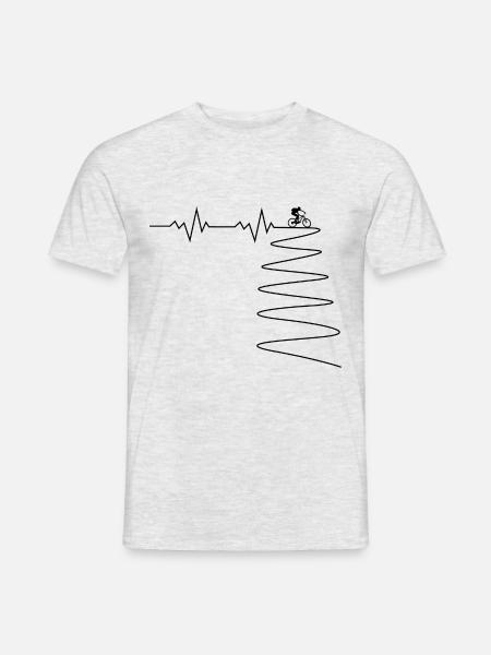 Mountainbike Herzfrequenz - Männer T-Shirt - Grau meliert
