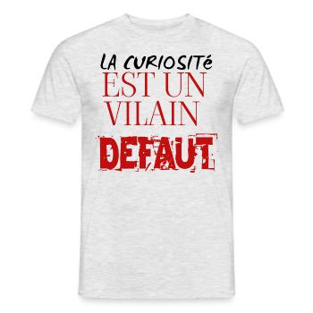 la curiosité est un vilain défaut - T-shirt homme - gris chiné - Devant - AI Model Male 178 dark (178cm)