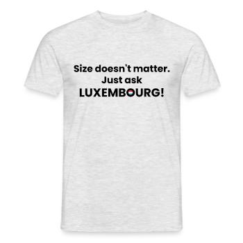 Luxembourg Humor T-Shirt – Size? Request! - Men's T-Shirt - heather grey - Front - AI Model Male 178 dark (178cm)
