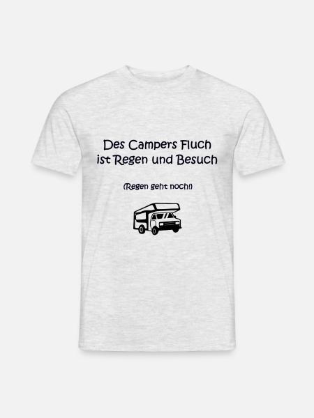 Des Campers Fluch ist Regen und Besuch - Männer T-Shirt - Grau meliert
