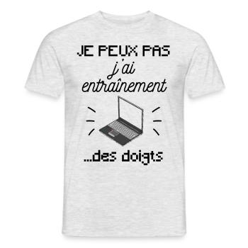 humour geek - T-shirt homme - gris chiné - Devant - AI Model Male 178 dark (178cm)