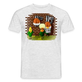 PopCorn-Barber - T-shirt homme - gris chiné - Devant - AI Model Male 178 dark (178cm)