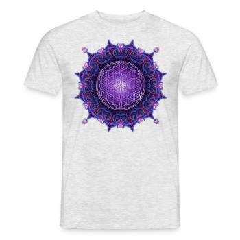 FLOWER OF LIFE - Heart Mandala - Men's T-Shirt - heather grey - Front - AI Model Male 178 dark (178cm)