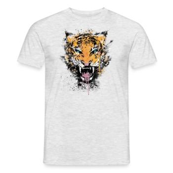 Dirty Tiger Rage - Men's T-Shirt - heather grey - Front - AI Model Male 178 dark (178cm)