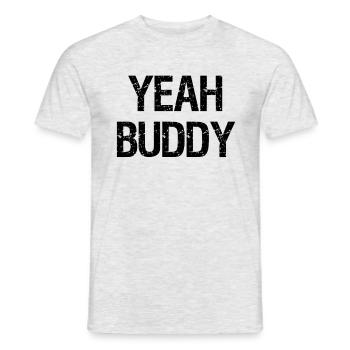 Yeah Buddy - Entraînement de Bodybuilding Gym Fitness - T-shirt homme - gris chiné - Devant - AI Model Male 178 dark (178cm)