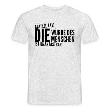 Die Würde des Menschen ist unantastbar - Rassismus - Männer T-Shirt - Grau meliert - Vorne - AI Model Male 178 dark (178cm)