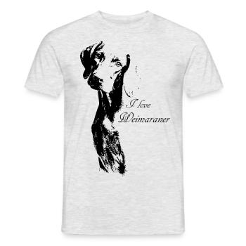 Braque de Weimar - T-shirt homme - gris chiné - Devant - AI Model Male 178 dark (178cm)