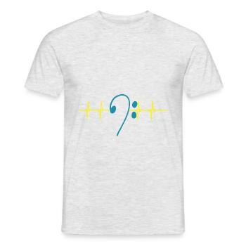 Notenschlüssel Musik Geschenk Bassschlüssel - Männer T-Shirt - Grau meliert - Vorne - AI Model Male 178 dark (178cm)