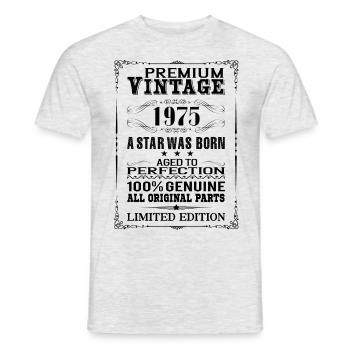 PREMIUM VINTAGE 1975 - Men's T-Shirt - heather grey - Front - AI Model Male 178 dark (178cm)
