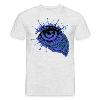 Auge verziert Festival Mode - Männer T-Shirt - Grau meliert - Vorne - AI Model Male 178 dark (178cm)