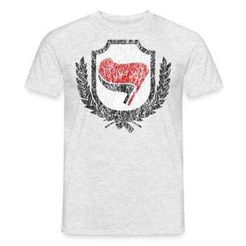 antifa symbol - Männer T-Shirt - Grau meliert - Vorne - AI Model Male 178 dark (178cm)