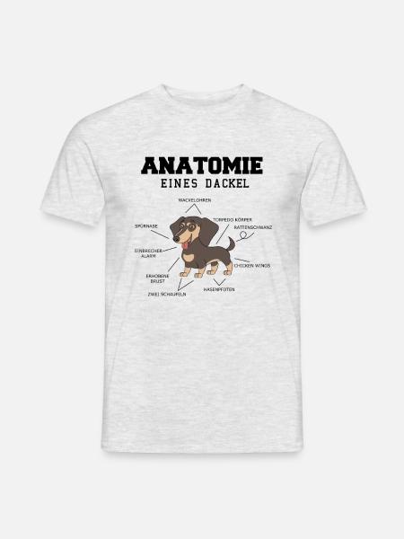 Dackel Rauhaardackel Hunde Hund Dachshund - Männer T-Shirt - Grau meliert