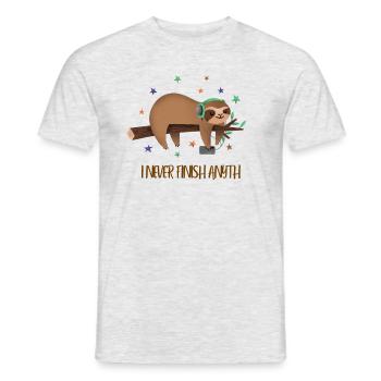 Paresse drôle du matin paresseux grincheux - T-shirt homme - gris chiné - Devant - AI Model Male 178 dark (178cm)