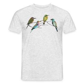 Bee-eaters - Hounds - Birds in Africa - Men's T-Shirt - heather grey - Front - AI Model Male 178 dark (178cm)