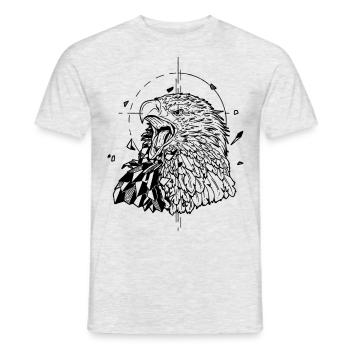 Retro Eagle - Men's T-Shirt - heather grey - Front - AI Model Male 178 dark (178cm)