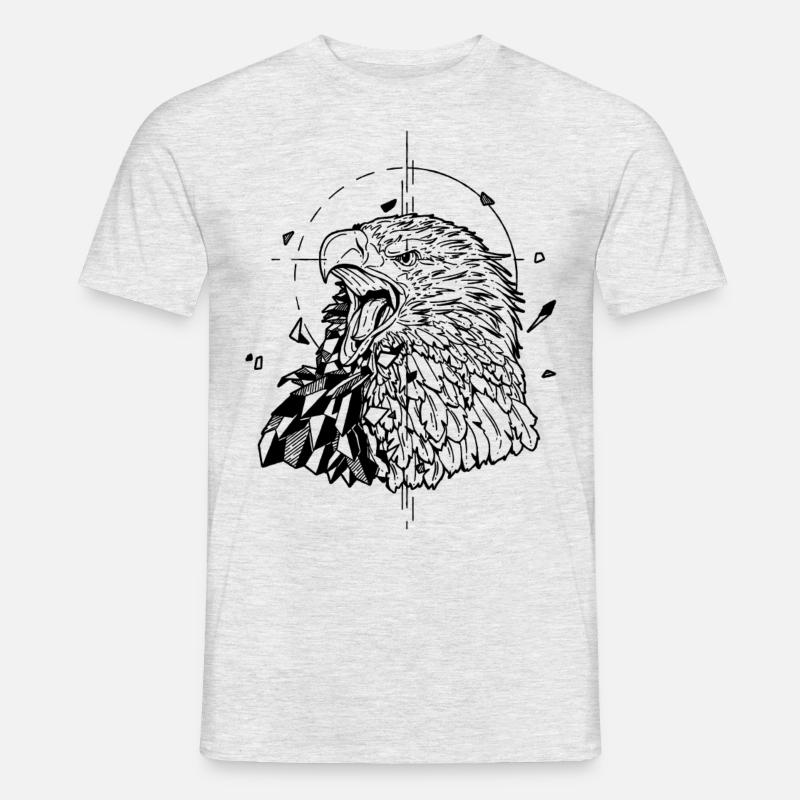 Retro Adler - Männer T-Shirt - Grau meliert