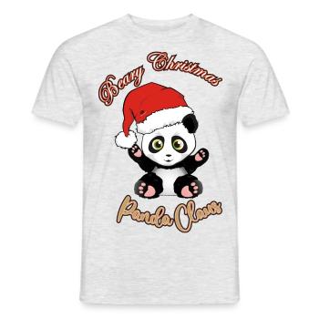 Panda Claus Beary Noël - T-shirt homme - gris chiné - Devant - AI Model Male 178 dark (178cm)