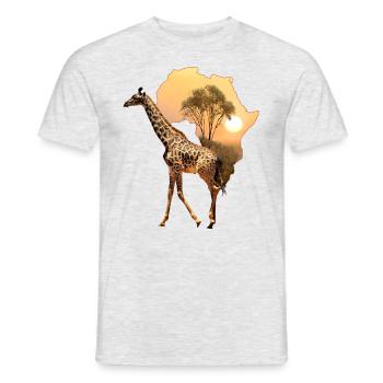 Giraffe - Wildlife - Africa - Men's T-Shirt - heather grey - Front - AI Model Male 178 dark (178cm)