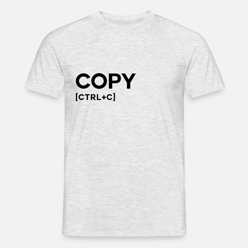 COPY CTRL BLACK - Männer T-Shirt - Grau meliert