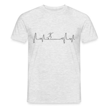 Football Heartbeat Pulse - Men's T-Shirt - heather grey - Front - AI Model Male 178 dark (178cm)