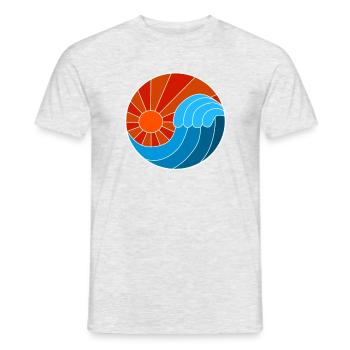 Surfing wave - Men's T-Shirt - heather grey - Front - AI Model Male 178 dark (178cm)