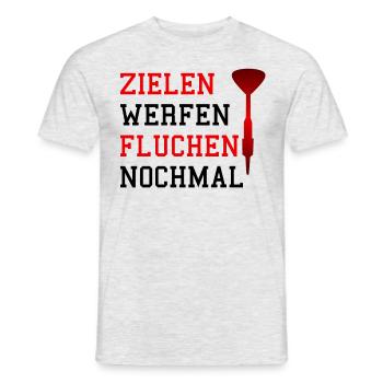 Dart Darts Dartspieler Geschenk - Männer T-Shirt - Grau meliert - Vorne - AI Model Male 178 dark (178cm)