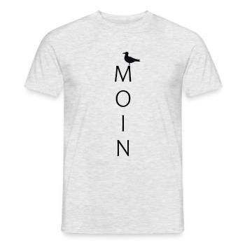 MOIN Motiv mit Möwe. Für Hamburger, Ostfriesen,... - Männer T-Shirt - Grau meliert - Vorne - AI Model Male 178 dark (178cm)