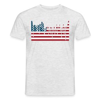 USA FLAG Tee Shirts - T-shirt homme - gris chiné - Devant - AI Model Male 178 dark (178cm)