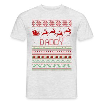 Daddy Ugly Christmas Sweater Xmas - Men's T-Shirt - heather grey - Front - AI Model Male 178 dark (178cm)