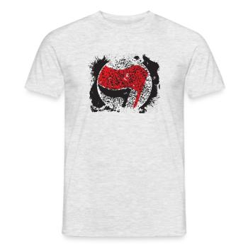 antifa flagge fcknzs - Männer T-Shirt - Grau meliert - Vorne - AI Model Male 178 dark (178cm)