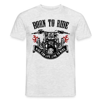 Born to ride - T-shirt homme - gris chiné - Devant - AI Model Male 178 dark (178cm)