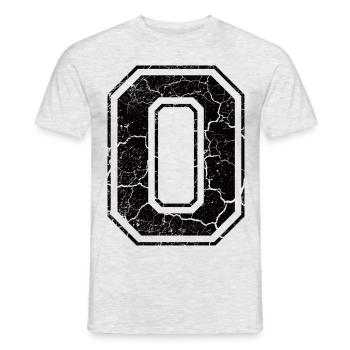 Buchstabe O im Vintage-Shabby-Chic - Männer T-Shirt - Grau meliert - Vorne - AI Model Male 178 dark (178cm)