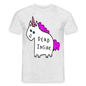 Berlin Street Art Dead Unicorn - T-shirt homme - gris chiné - Devant - AI Model Male 178 dark (178cm)