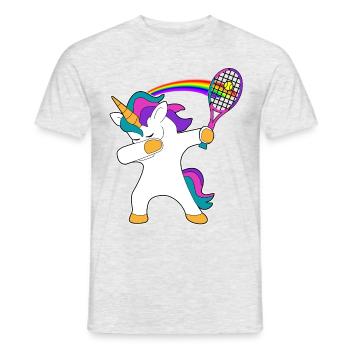 chemise de tennis licorne - T-shirt homme - gris chiné - Devant - AI Model Male 178 dark (178cm)