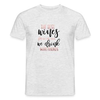 Wein - Männer T-Shirt - Grau meliert - Vorne - AI Model Male 178 dark (178cm)