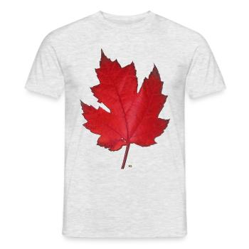 Red maple leaf - Men's T-Shirt - heather grey - Front - AI Model Male 178 dark (178cm)