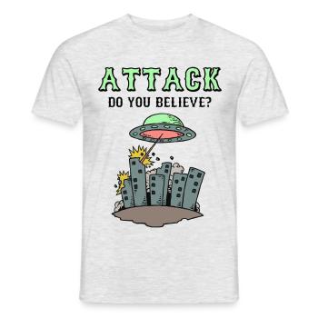 Attack Do you believe? - Men's T-Shirt - heather grey - Front - AI Model Male 178 dark (178cm)