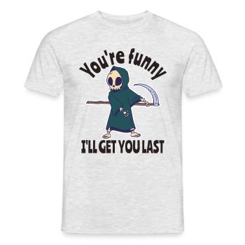 Lustiger Sensenmann Skelett Halloween Kostüm - Männer T-Shirt - Grau meliert - Vorne - AI Model Male 178 dark (178cm)