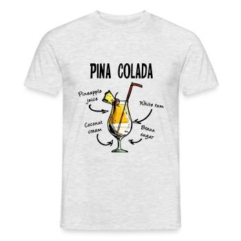 RECETTE DE COCKTAIL PINA COLADA - T-shirt homme - gris chiné - Devant - AI Model Male 178 dark (178cm)