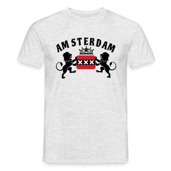 Amsterdam Pays-Bas Holland Football Cadeau - T-shirt homme - gris chiné - Devant - AI Model Male 178 dark (178cm)