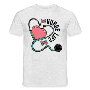 Nurse - Men's T-Shirt - heather grey - Front - AI Model Male 178 dark (178cm)