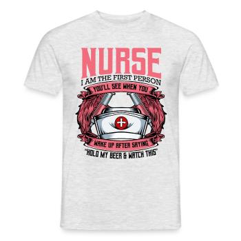 Nurse - Men's T-Shirt - heather grey - Front - AI Model Male 178 dark (178cm)