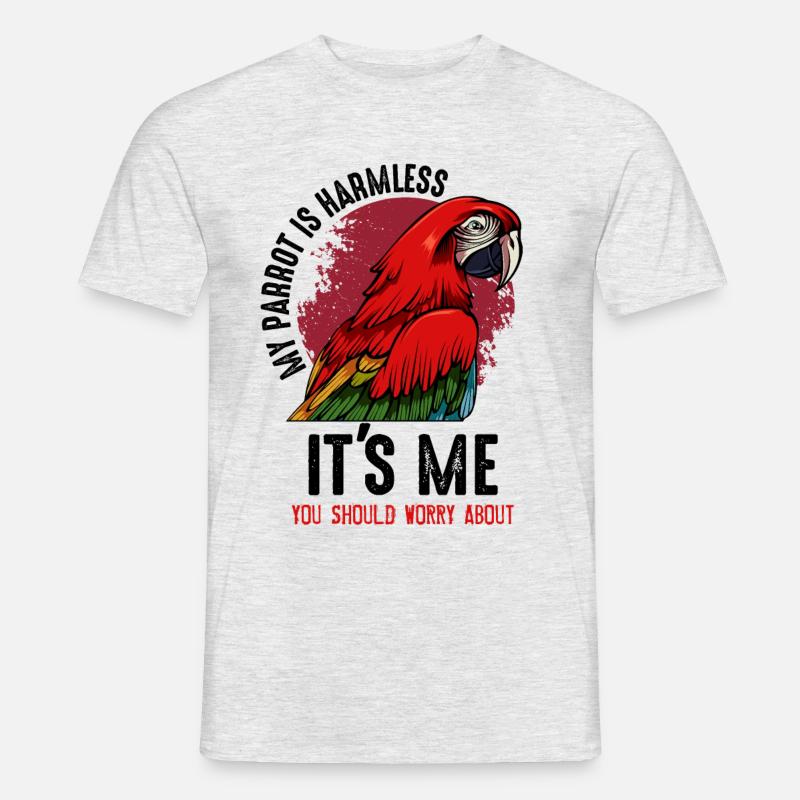 Papagei - Männer T-Shirt - Grau meliert